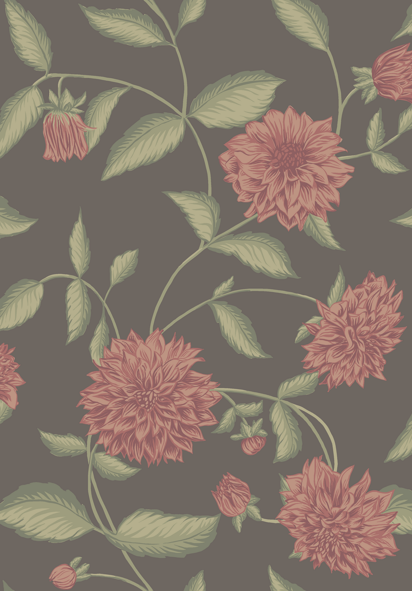 Kuitutapetti Boråstapeter Orangeri 5719 Dahliadröm 10,05m