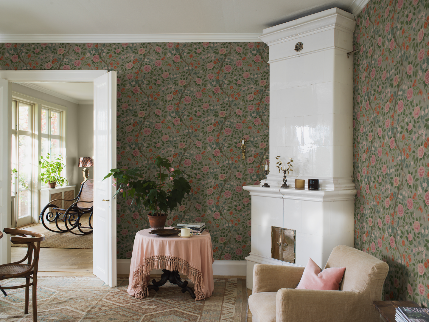 Kuitutapetti Boråstapeter Orangeri 5729 Kamelia 10,05m