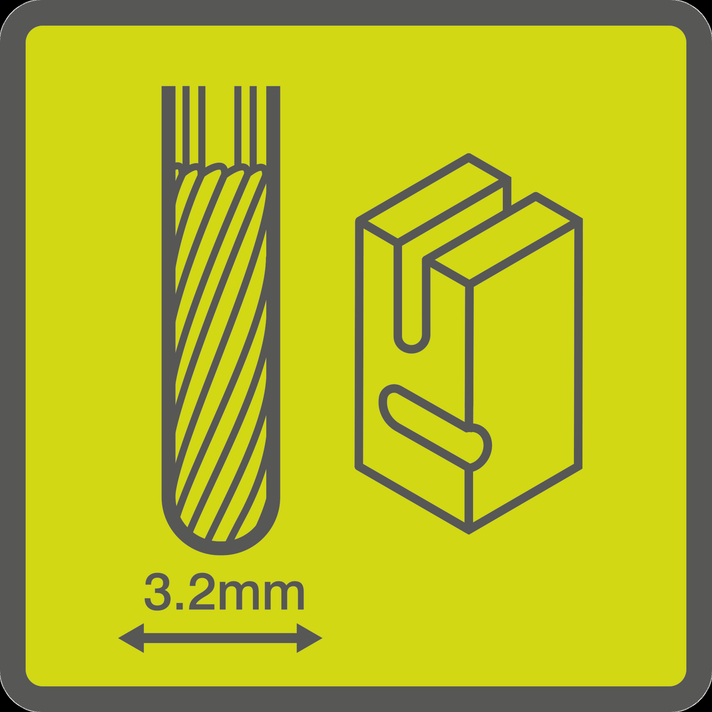 Volframikarbiditerä Ryobi lieriömäinen terävällä kärjellä 3,2mm