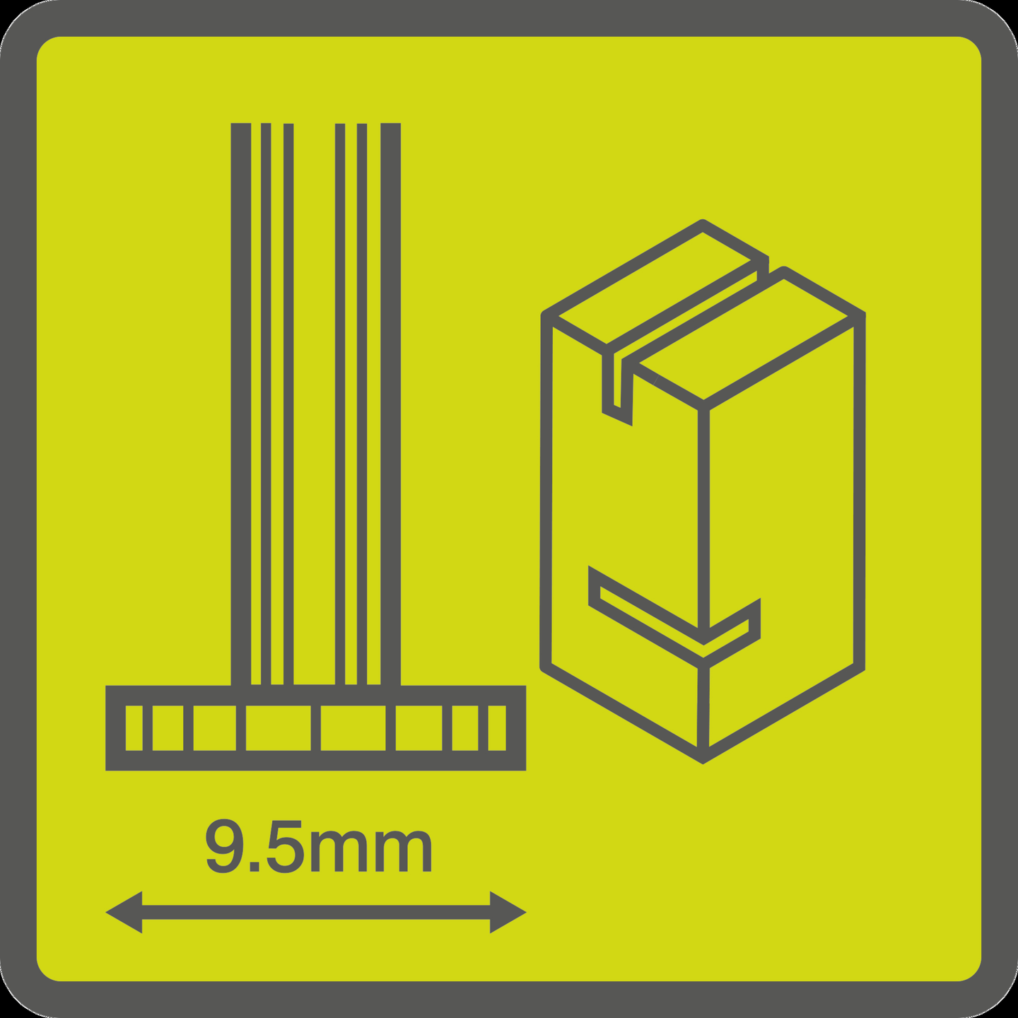 Kaiverrusterä Ryobi litteä uritettu 9,5mm