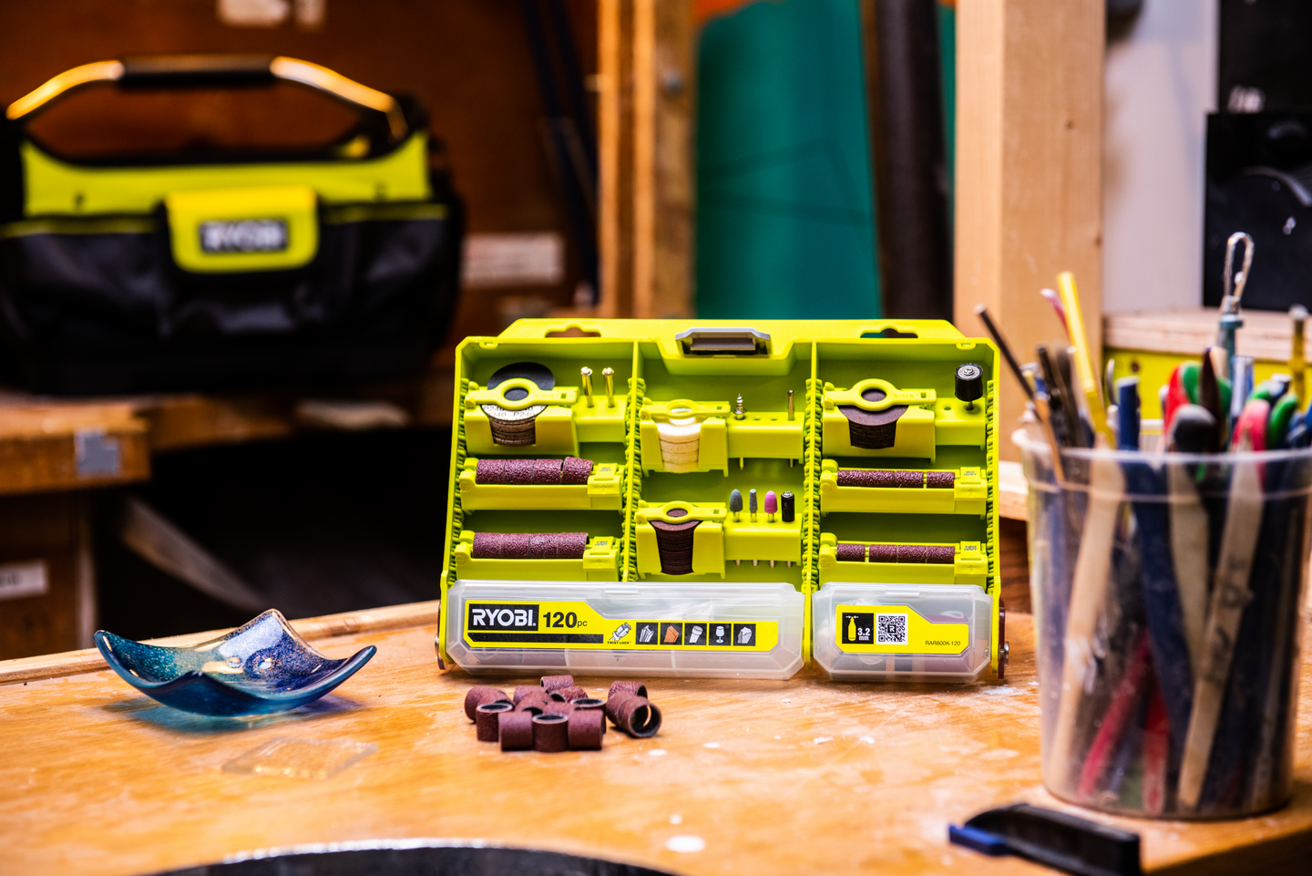 Yleistarvikesarja Ryobi monitoimityökalulle 120 osaa