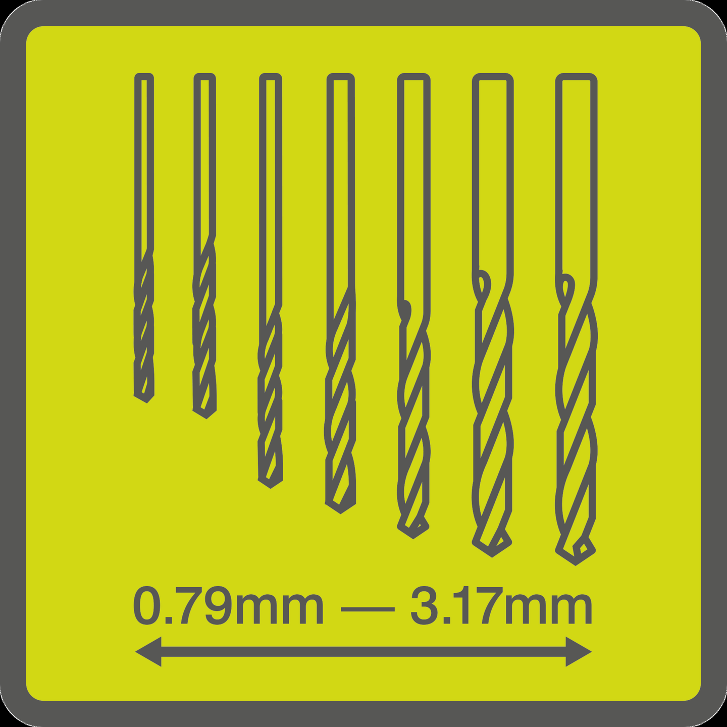 Tarkkuusporanteräsarja Ryobi 7-osainen puu, metalli ja muovi