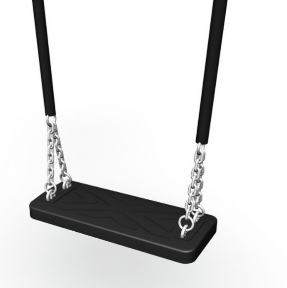 Keinuistuin kumilauta. Ketjun pituus n.210mm