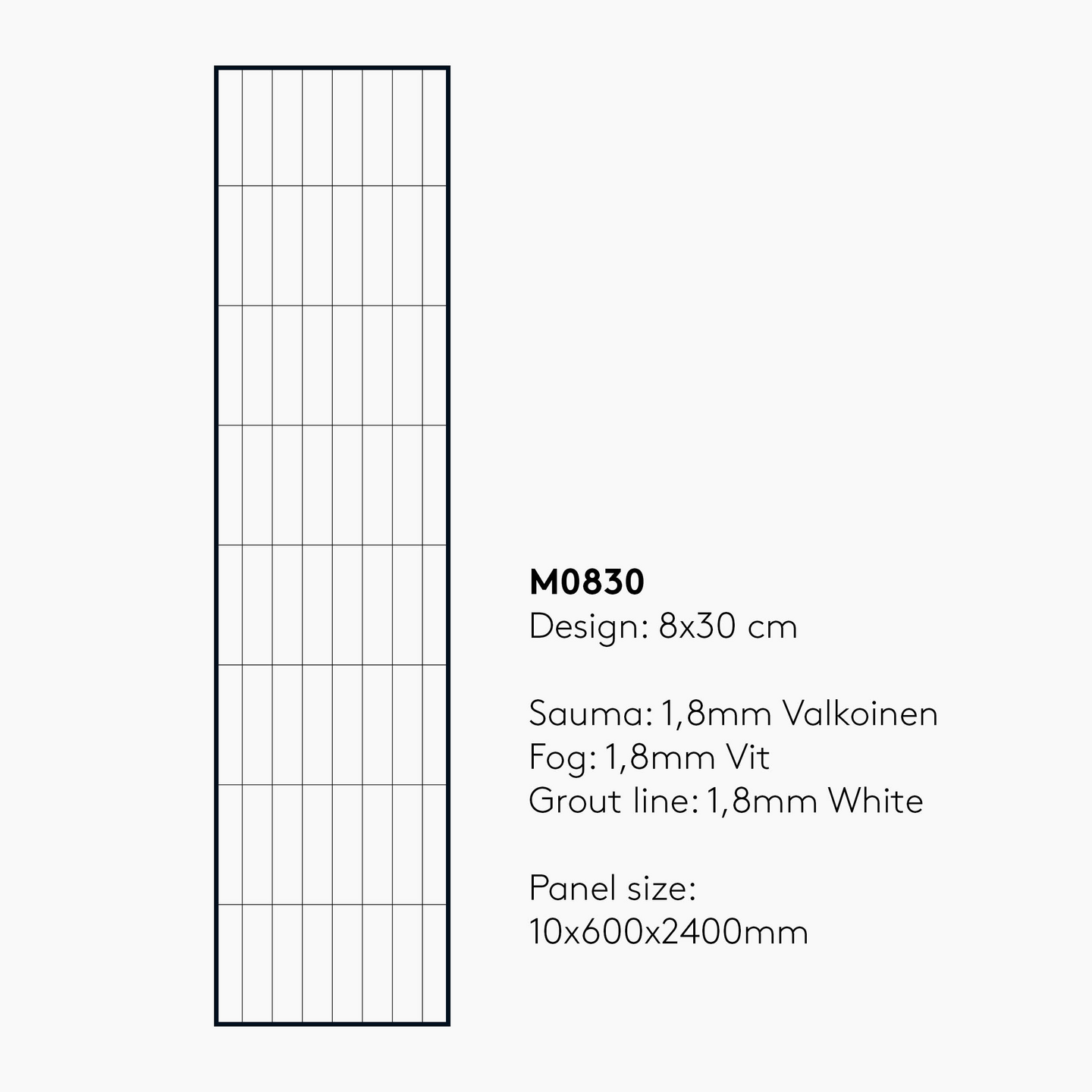 Sisustuslevy Fibo 5091M0830 Athen White