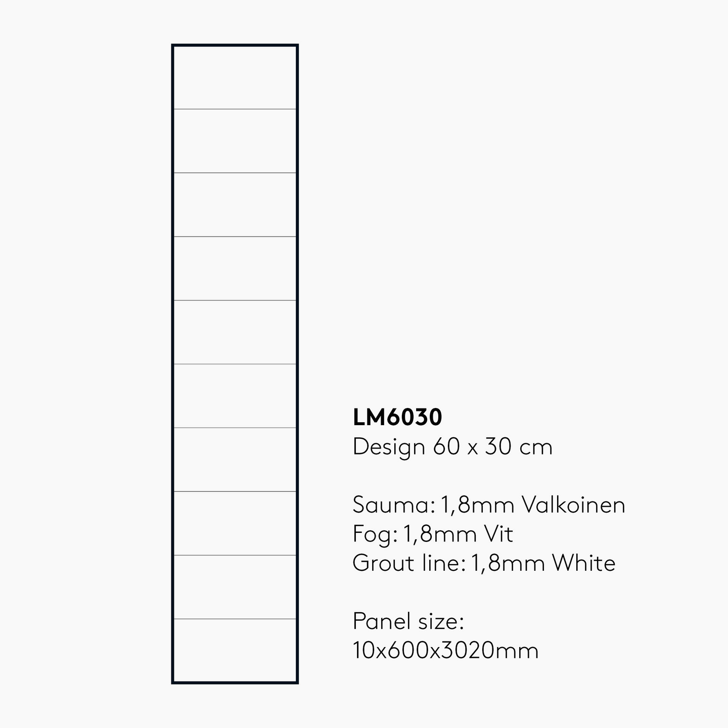 Sisustuslevy Fibo 5200LM6030 Warm Grey 60x302cm