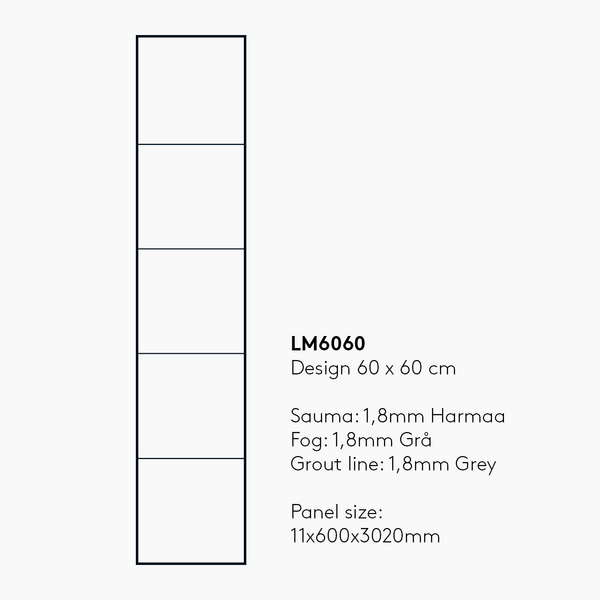 Sisustuslevy Fibo 2487LM6060 Bianco Marble 60x302cm