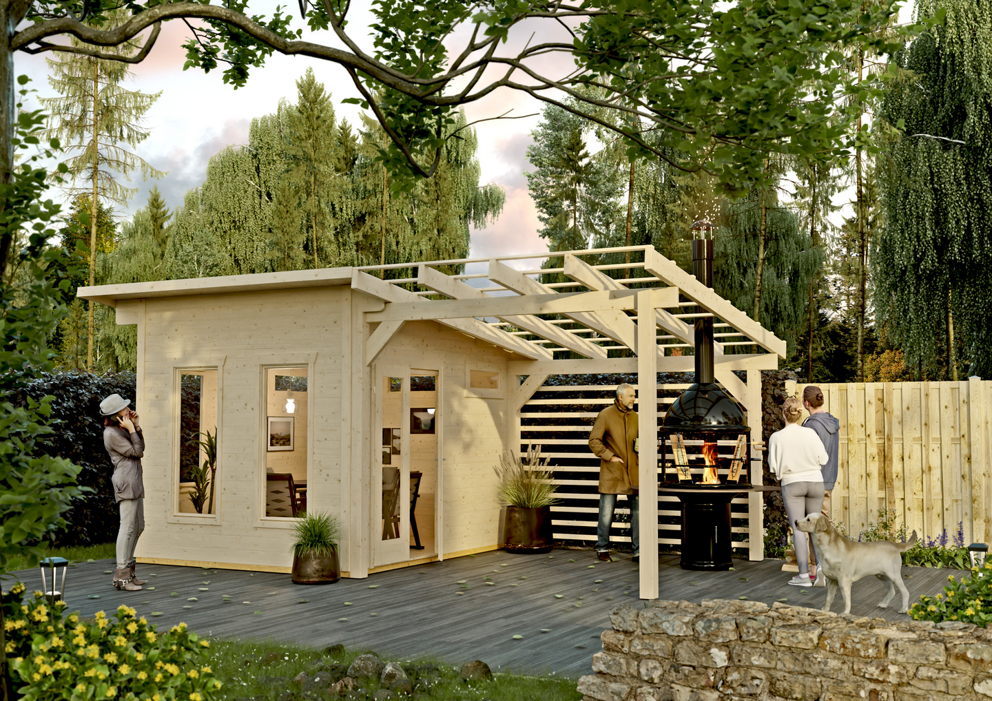 Pihatalo ja pergola Cello Lemland 18,8m²