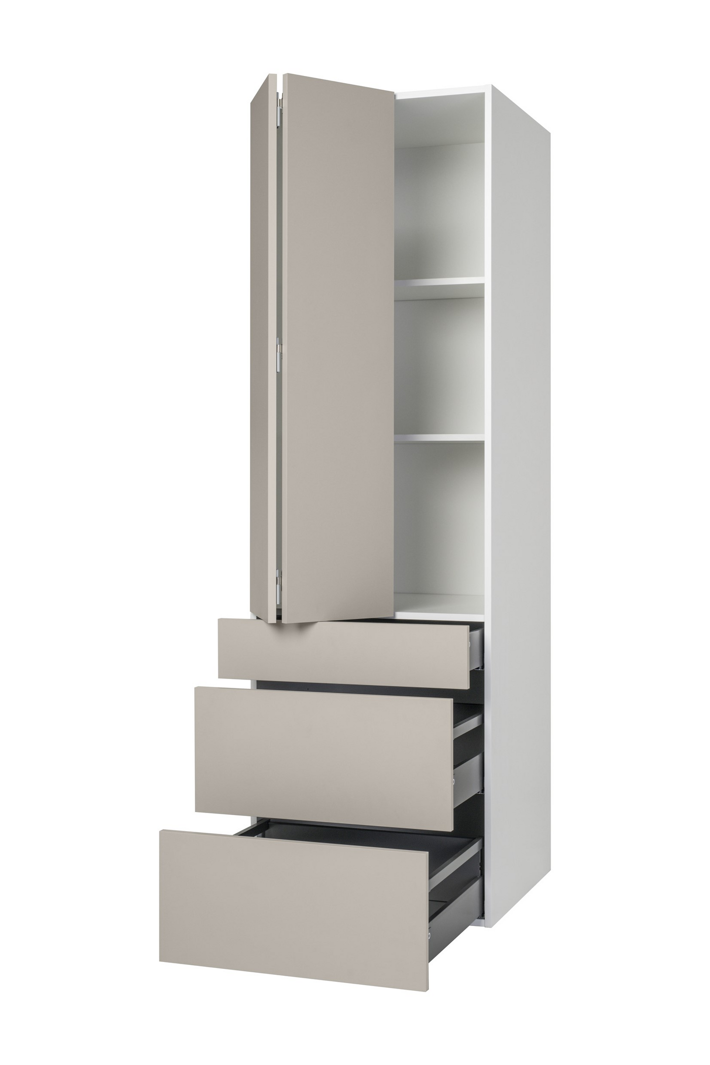 Aamiaiskaappi Cello Kaivanto 192x60cm 3 laatikolla vasen