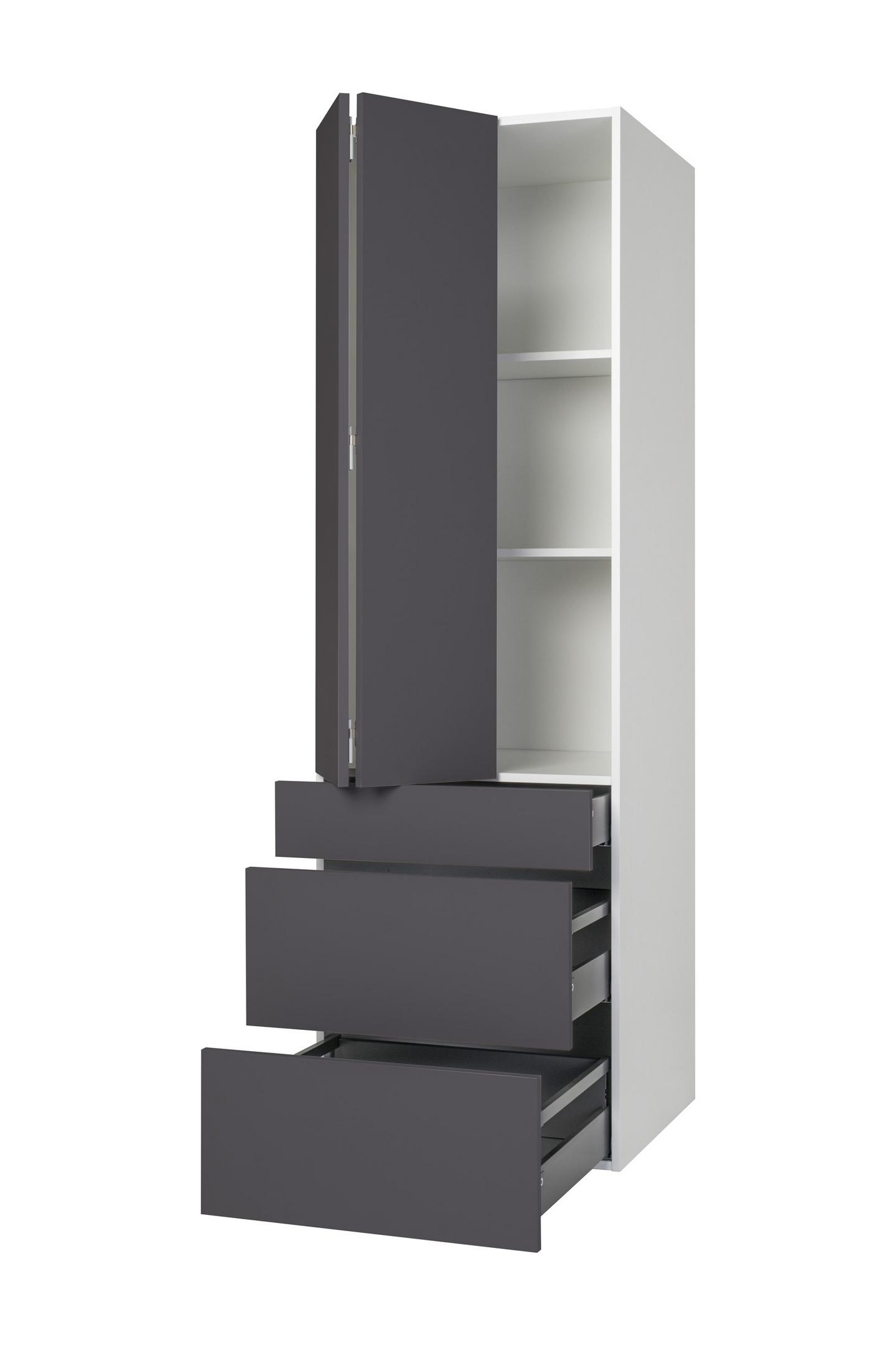 Aamiaiskaappi Cello Luolaja 192x60cm 3 laatikolla vasen