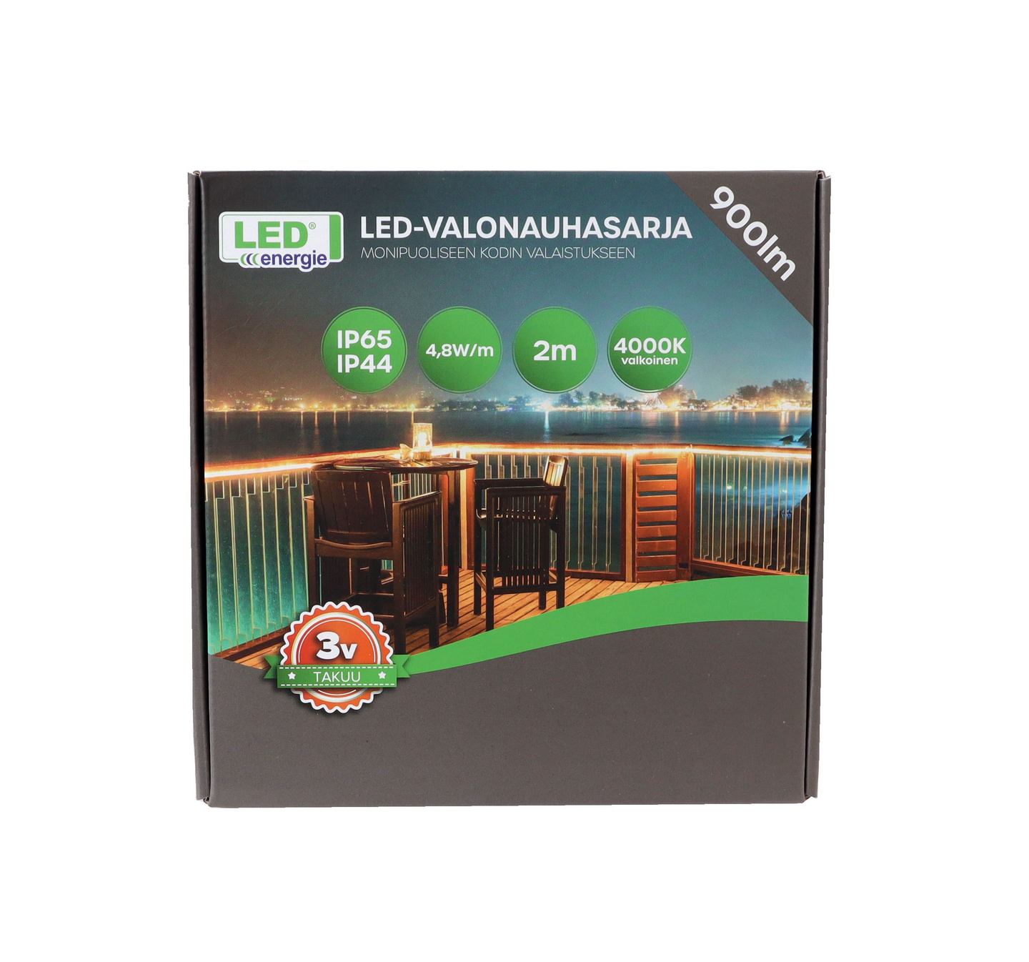 Valonauhasarja Led Energie 2m 9,6W 900lm 4000K IP65/IP44