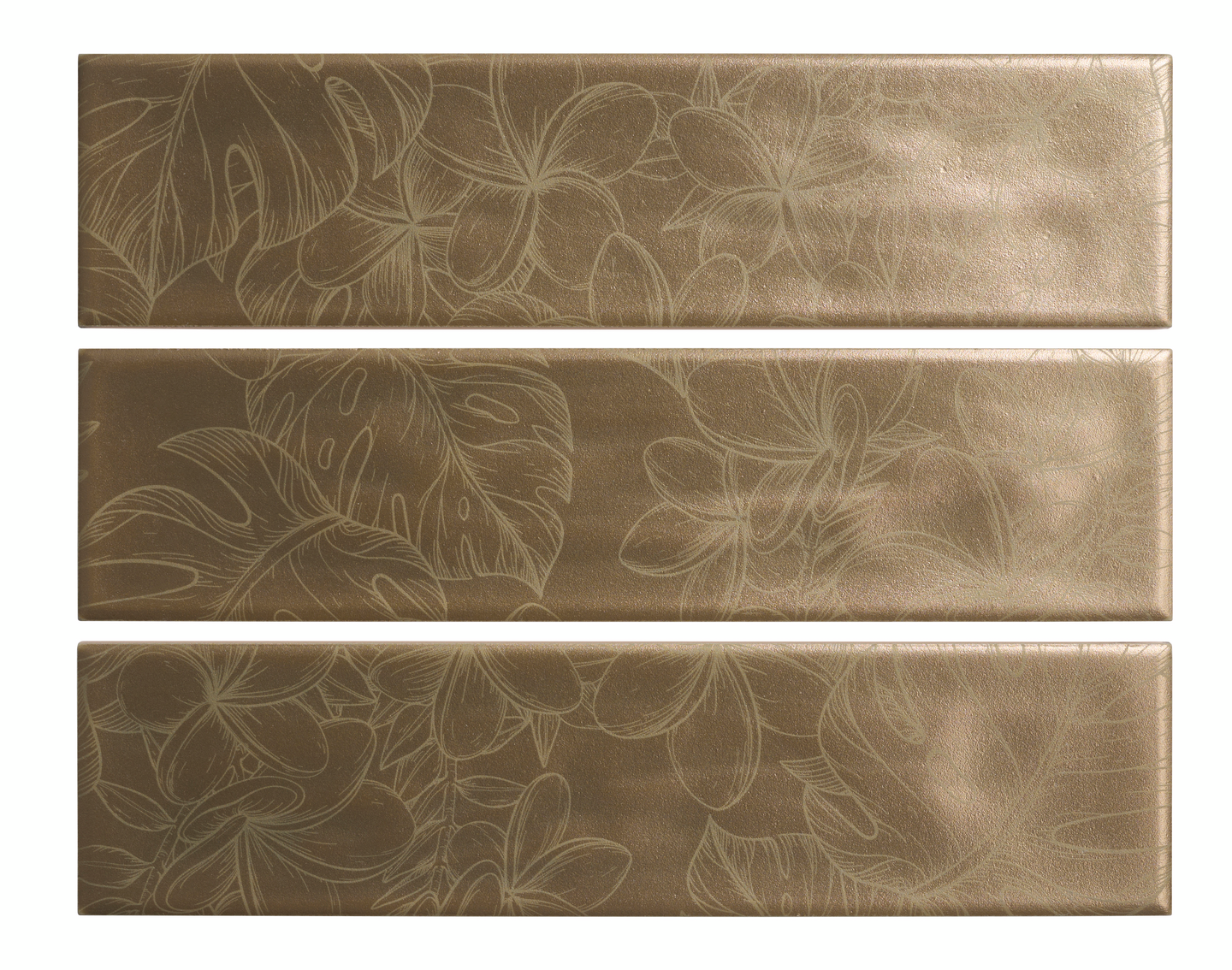 Kuviolaatta Cello Aurea Flos 7,5x30 messinki matta 0,56m²