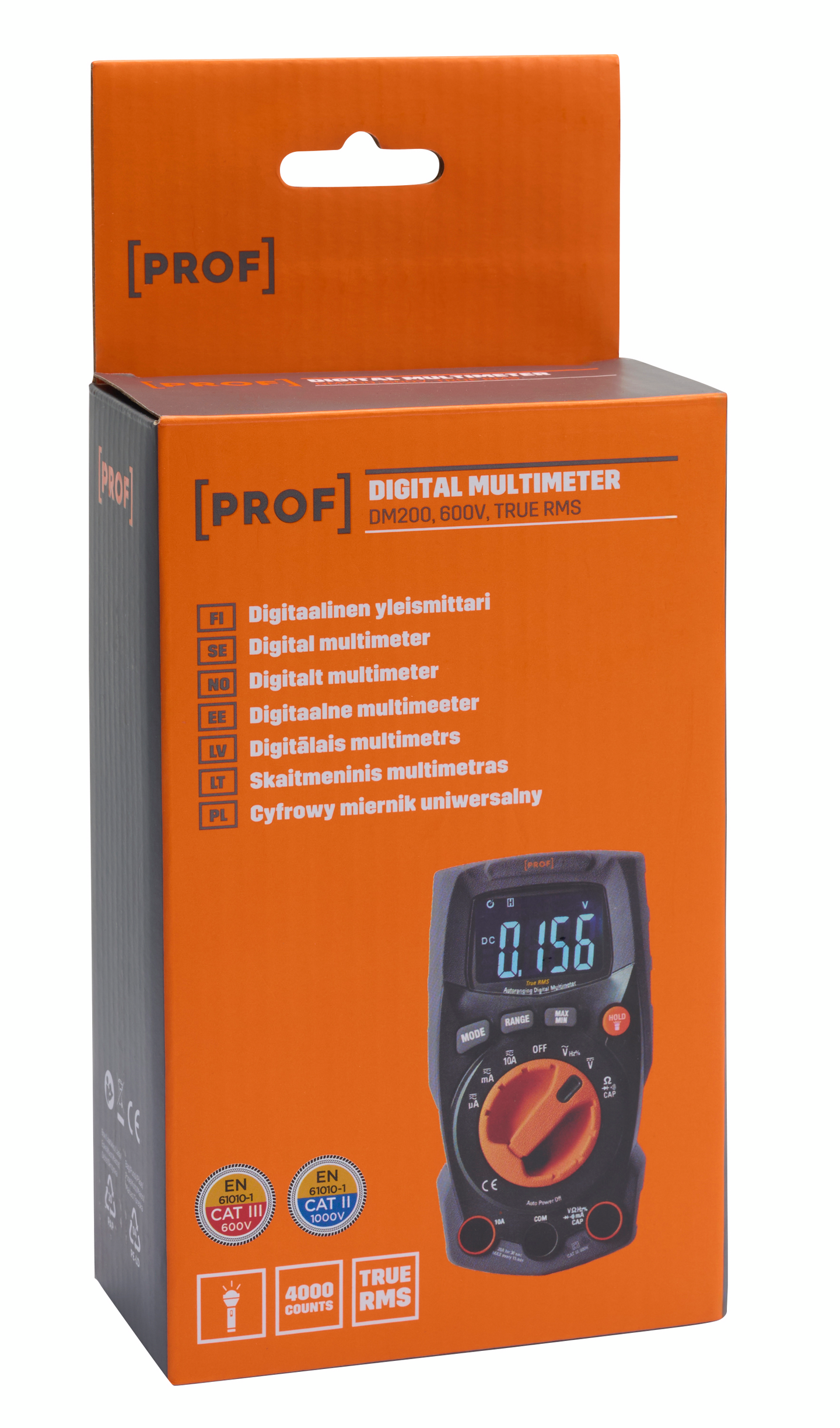 Digitaaliyleismittari PROF DM200 600V TRMS