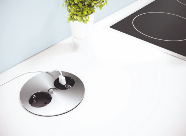 Pistorasiapaneeli Bachmann Twist 2-osainen ruostumaton teräs