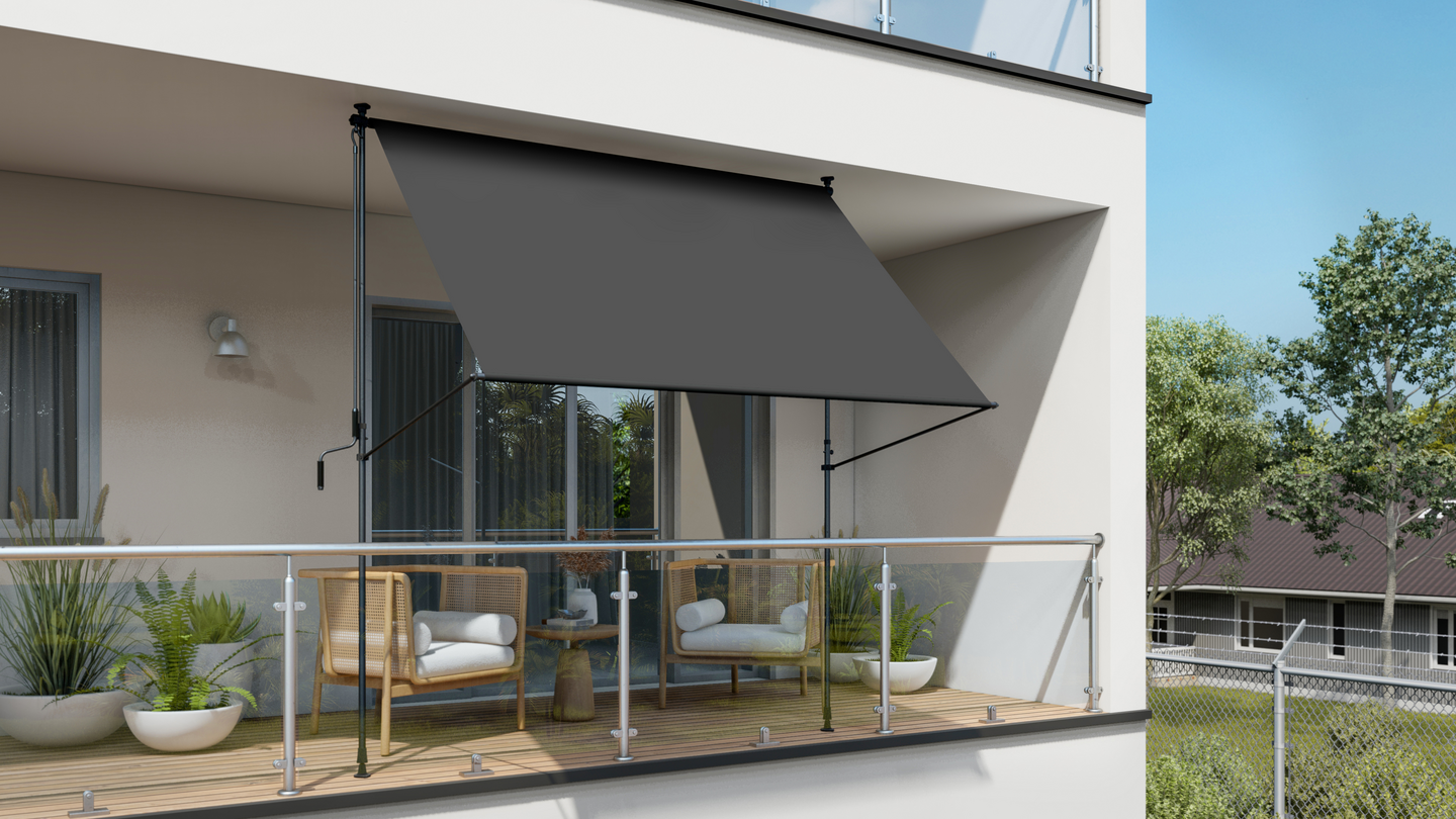 Siirrettävä markiisi Cello 235x160cm harmaa