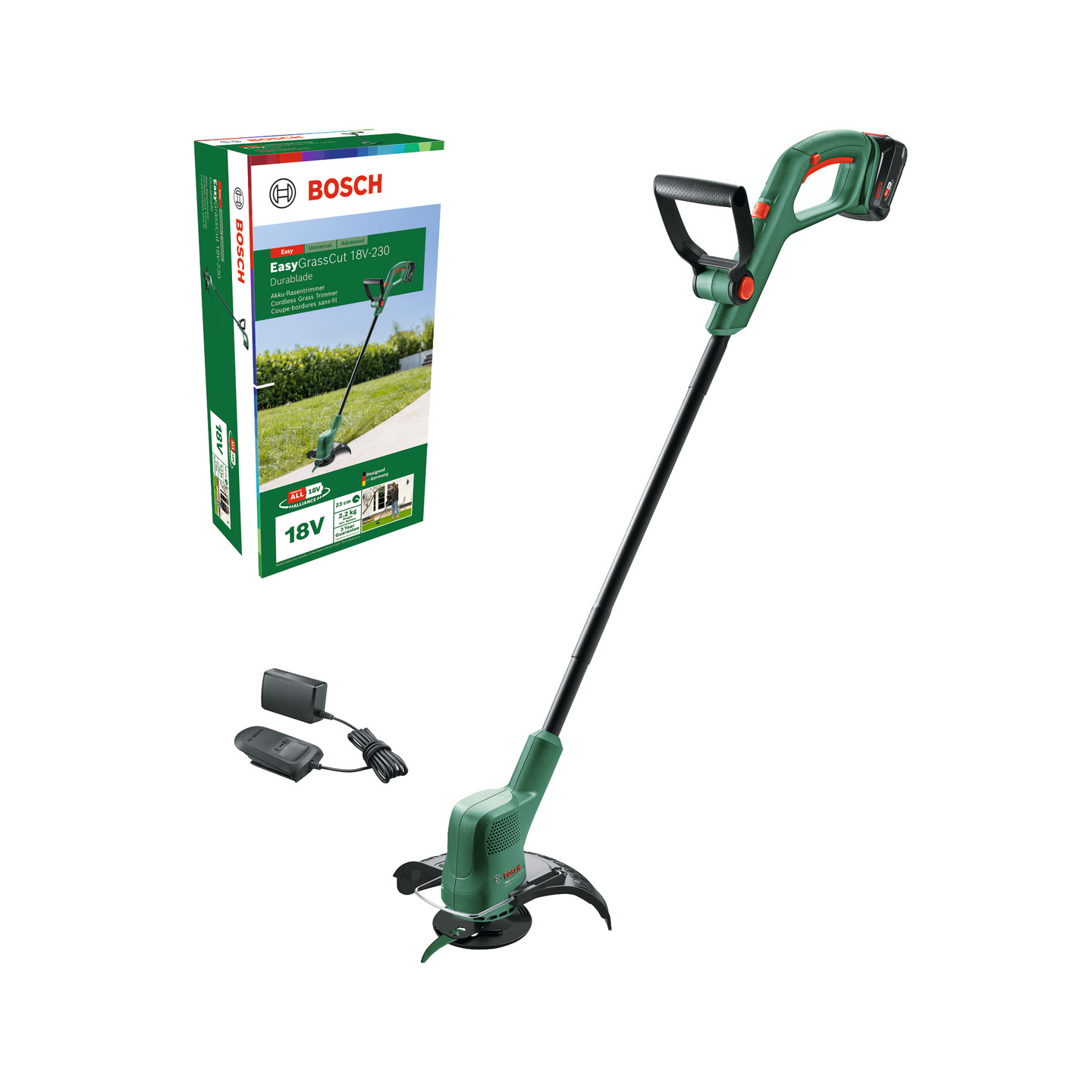 Akkutrimmeri Bosch EasyGrassCut 18V-230 Durablade 1x2,0Ah + latauslaite