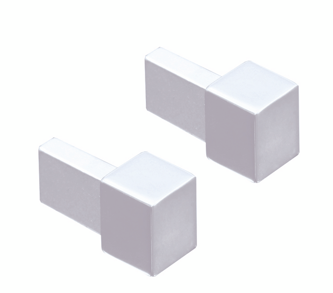 Kulmapala Genesis neliö 12mm matta hopea 2 kpl/pkt