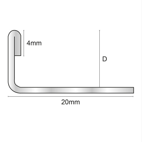 Laattalista Genesis L-malli 6mm 250cm  Rst