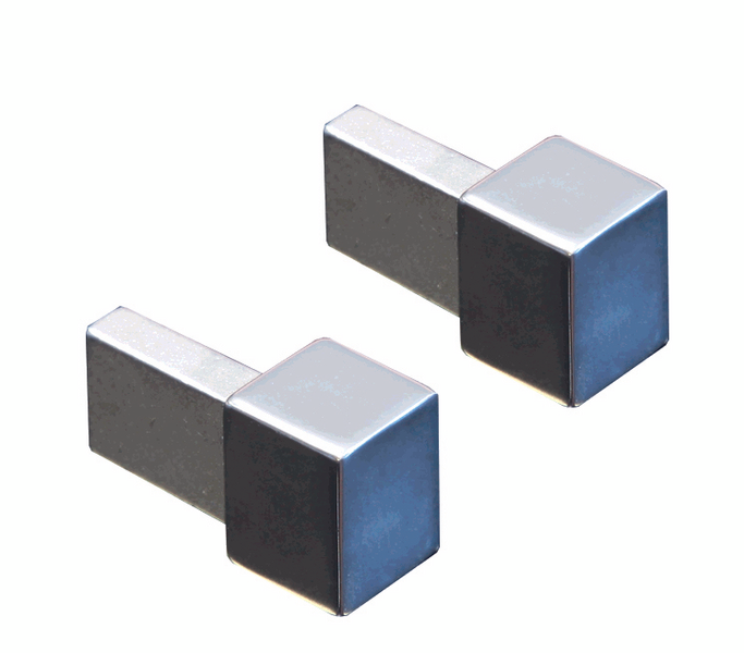 Kulmapala Genesis neliö 8mm kiiltävä hopea 2 kpl/pkt