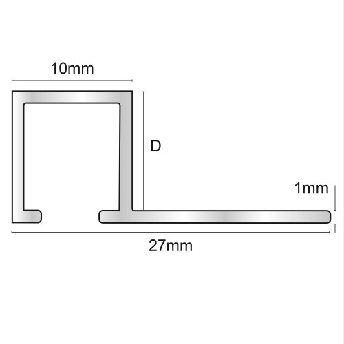 Laattalista Genesis neliö 12mm 250cm Bathstone