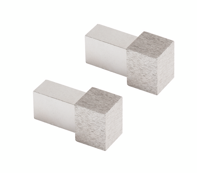 Kulmapala Genesis neliö 12mm harjattu hopea 2 kpl/pkt