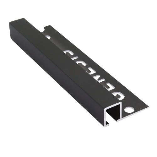 Laattalista neliö 10mm musta 2,5m alumiini