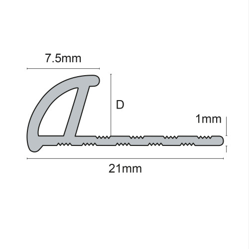 Laattalista Genesis pyöreä 10mm 250c PVC vaaleanharmaa