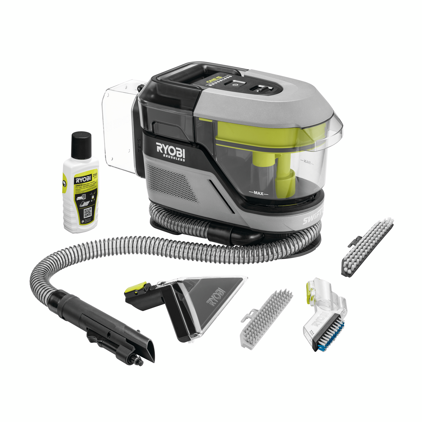 Tekstiilipesuri Ryobi RDC18BL-0 18V ONE+ hiiliharjaton ei akkua mukana