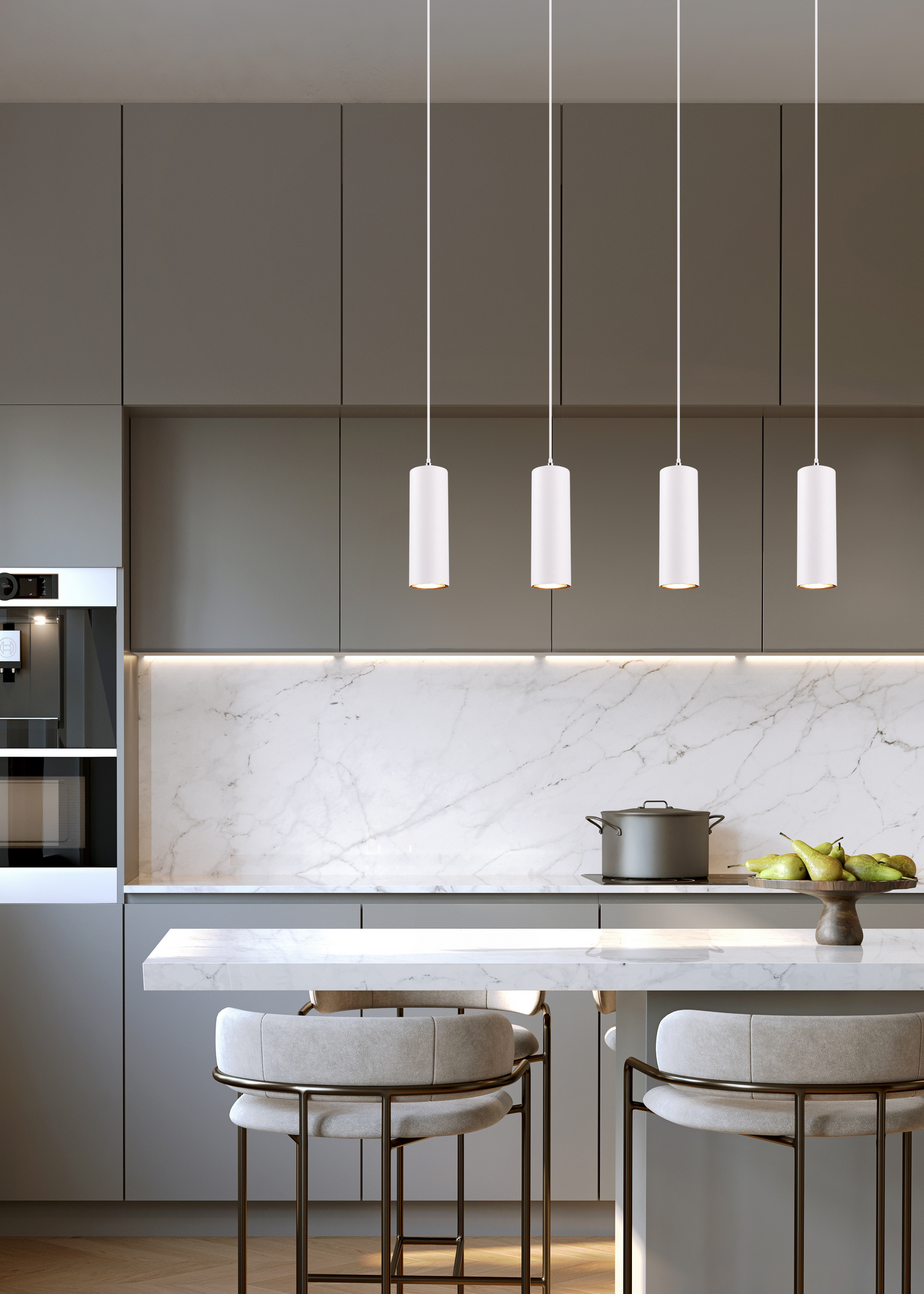 Riippuvalaisin TRIO Marley 4-osainen GU10 valkoinen