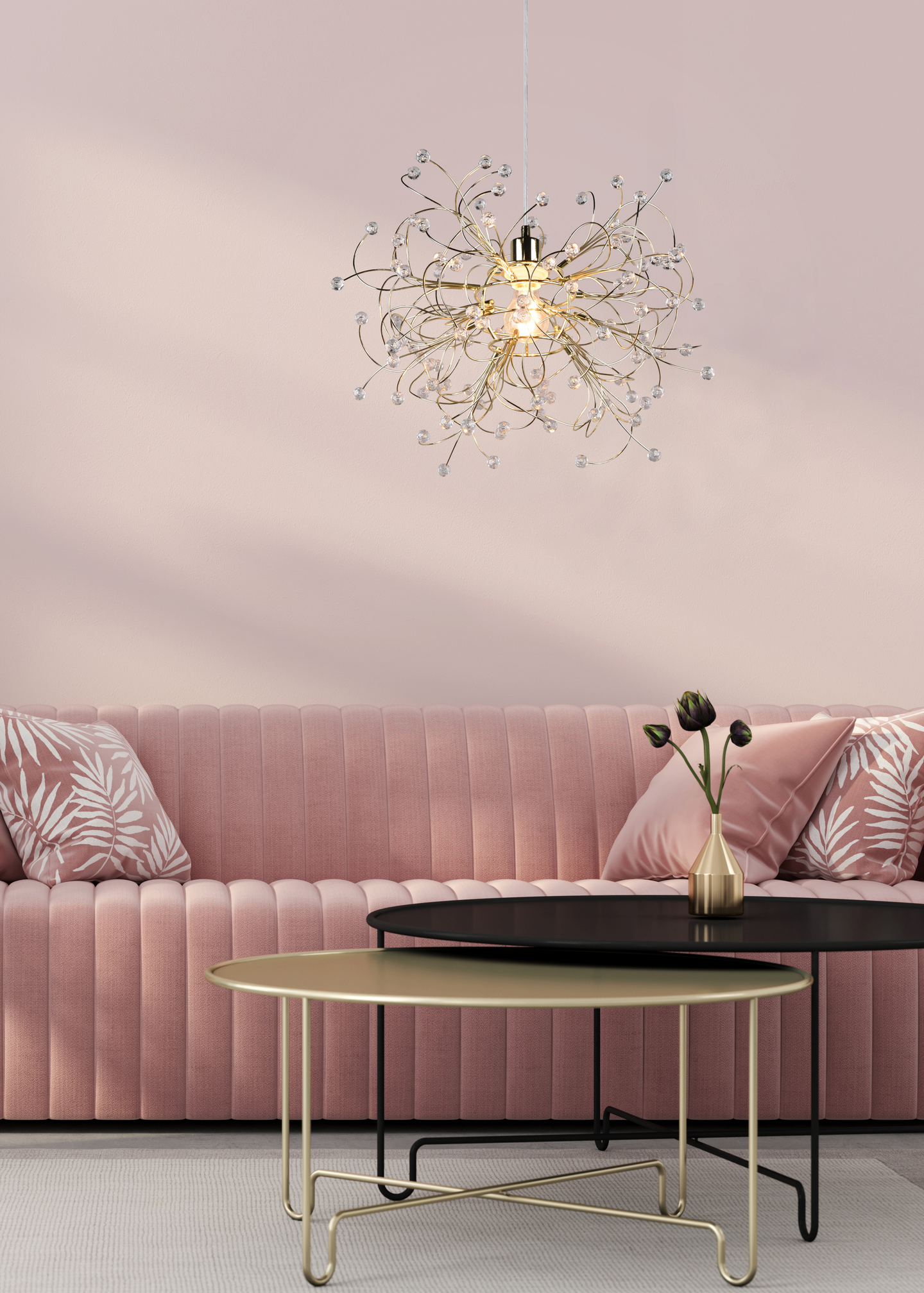 Riippuvalaisin TRIO Gloria E27 52cm kiillotettu messinki