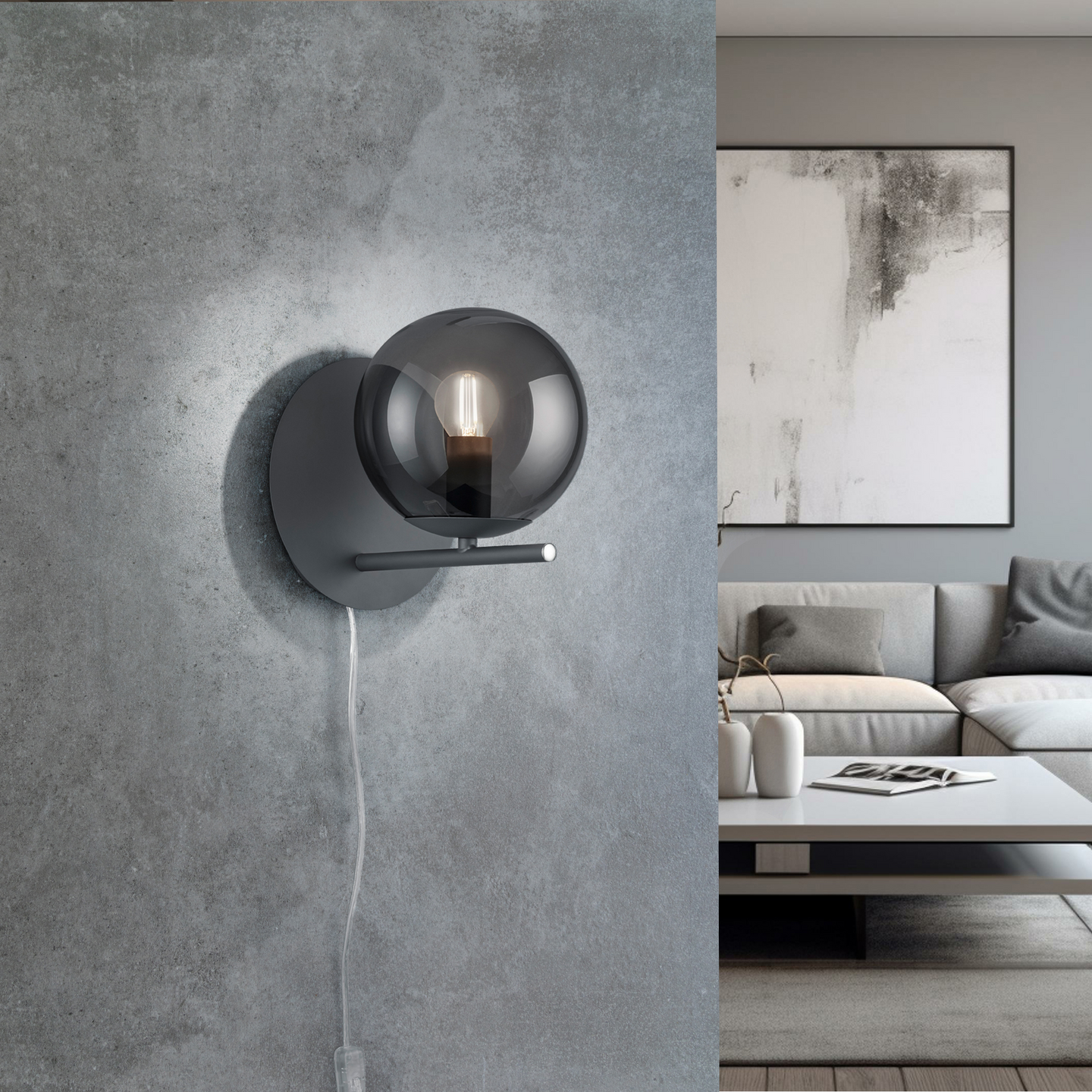 Seinävalaisin TRIO Pure E14 antrasiitti