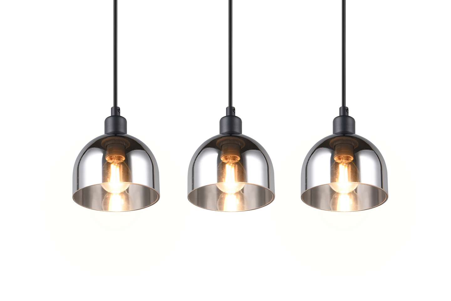 Riippuvalaisin TRIO Molly 3-osainen E14 mattamusta/kromattu