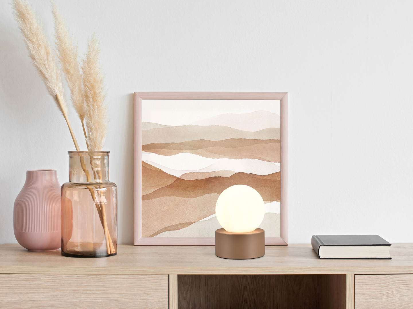 Pöytävalaisin TRIO Countess E14 kahvinruskea