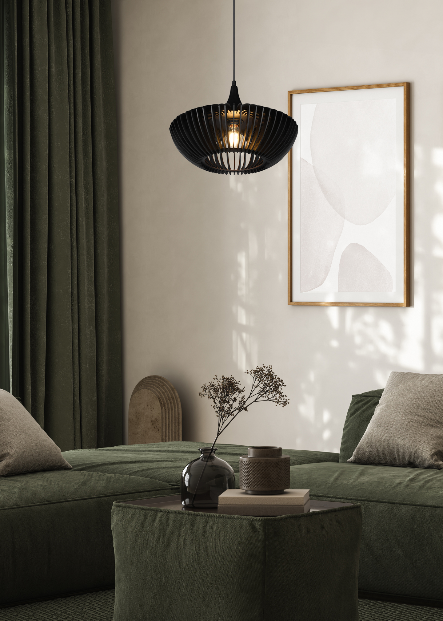 Riippuvalaisin TRIO Colino E27 40cm mattamusta