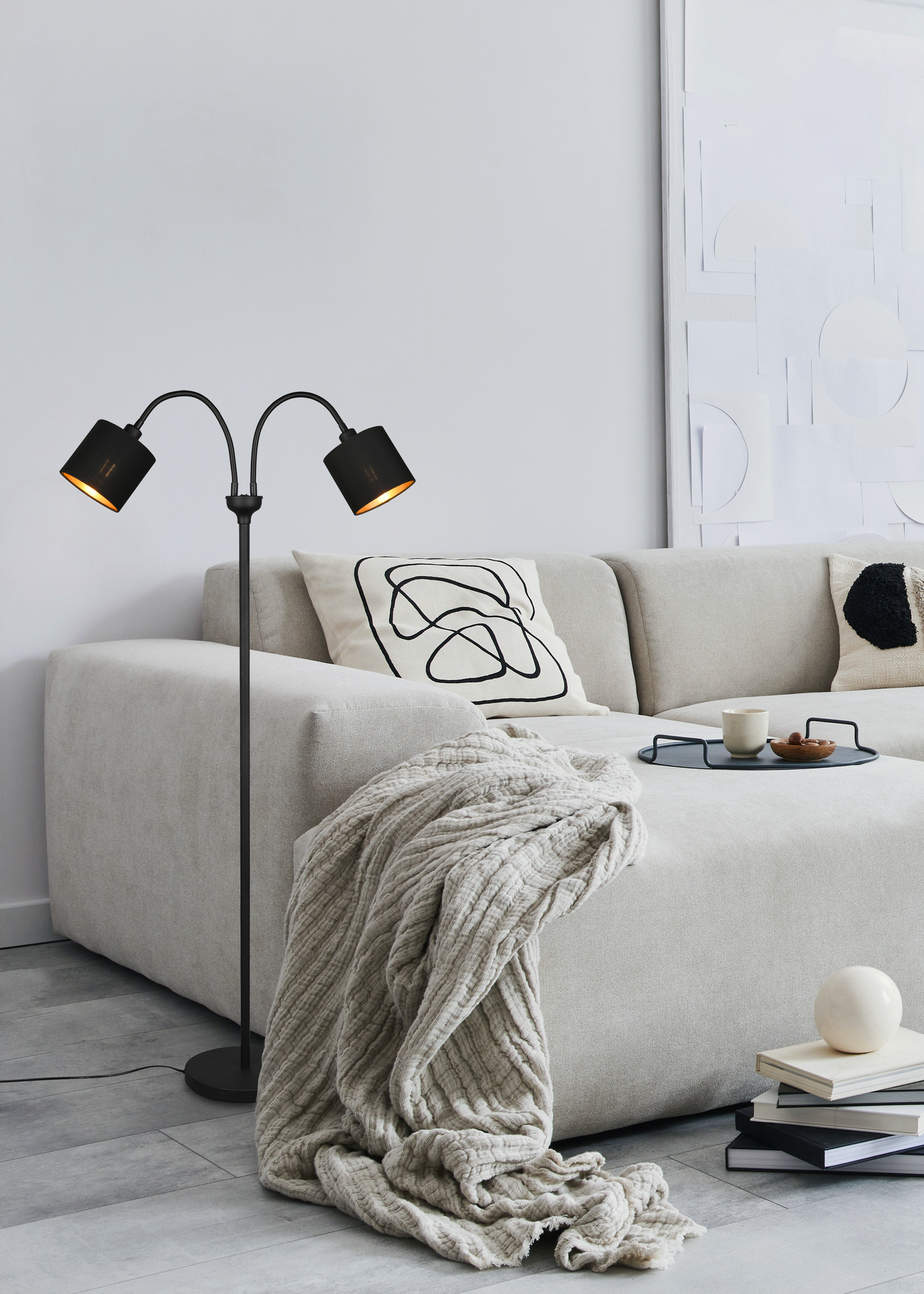 Lattiavalaisin TRIO Tommy E14 2-osainen mattamusta/kulta