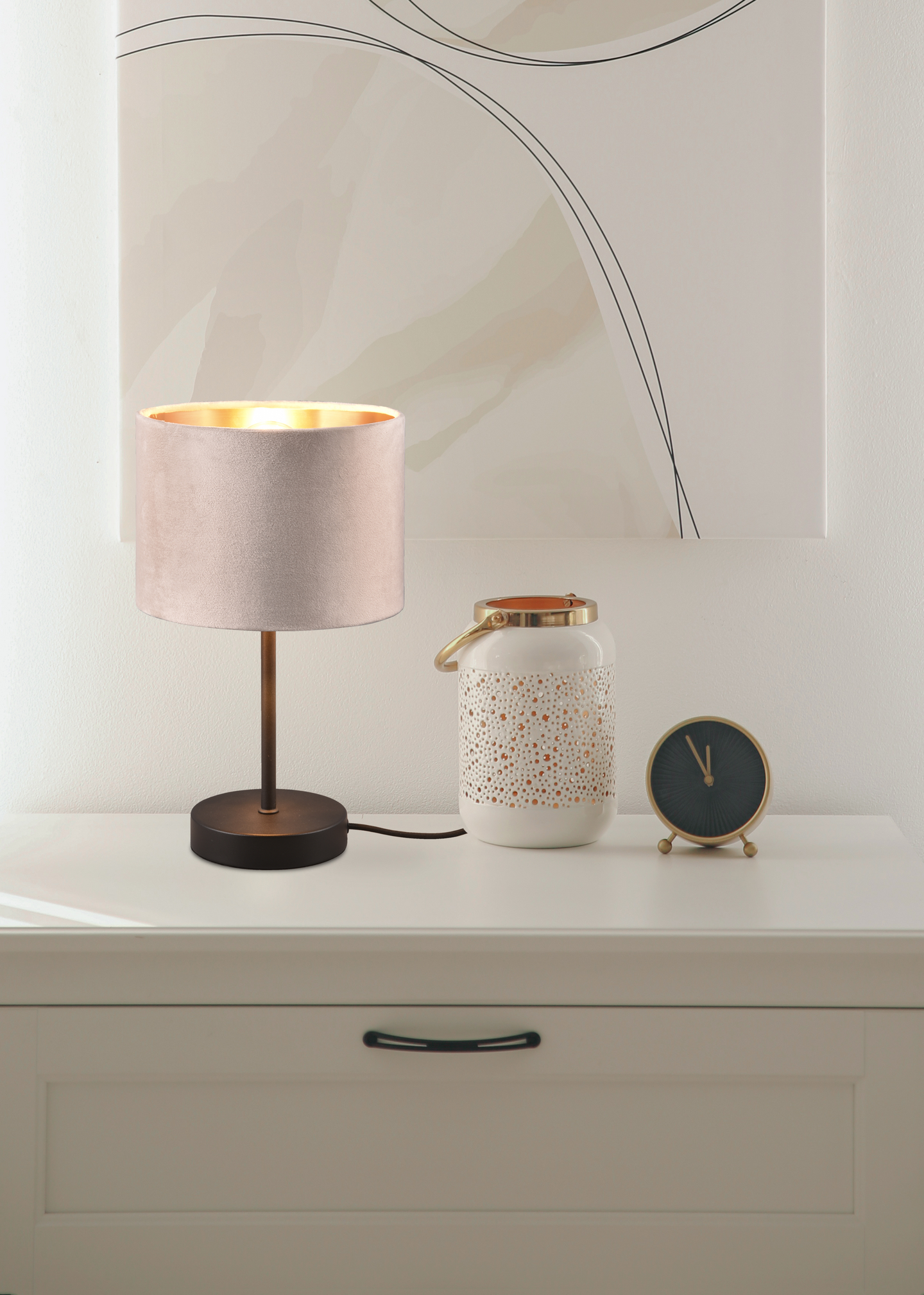 Pöytävalaisin TRIO Julieta E27 beige