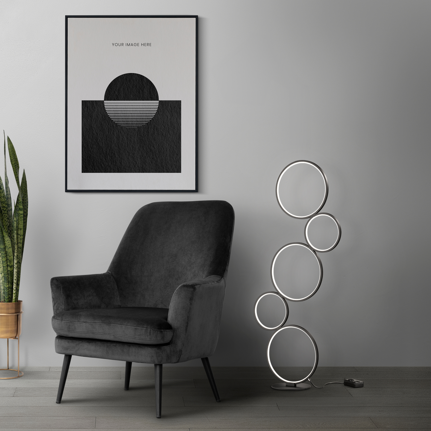 Lattiavalaisin TRIO Rondo Led 4700Lm Mattamusta