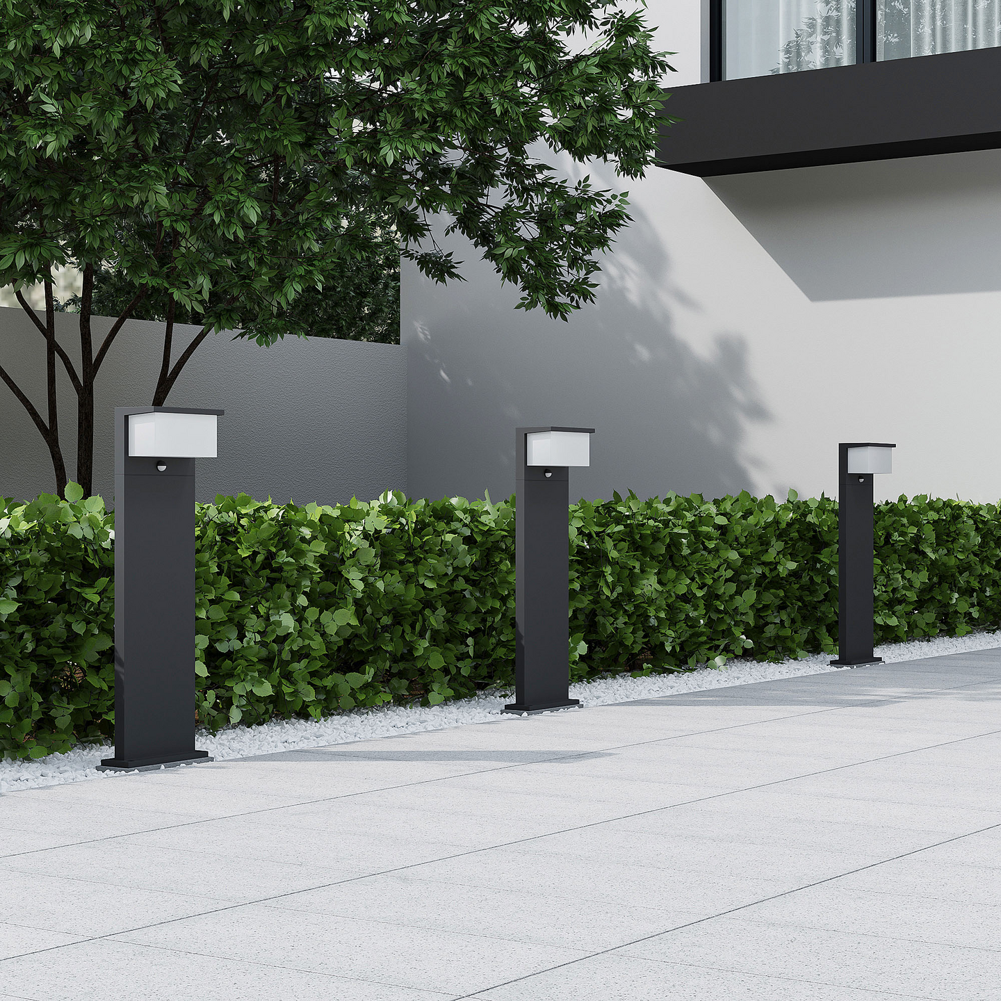 Pylväsvalaisin TRIO Nestos led 80cm IP54 liiketunnistin antrasiitti