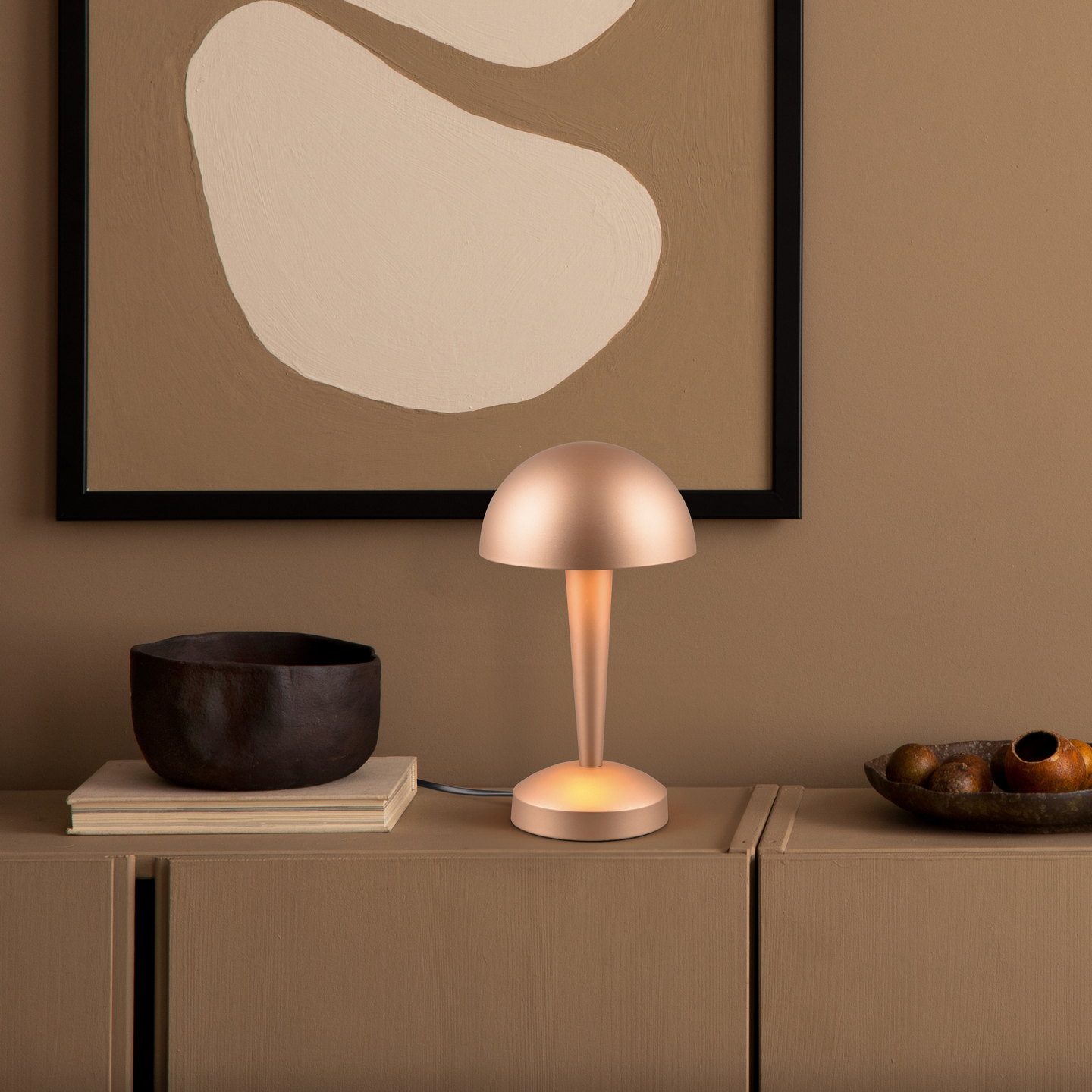 Pöytävalaisin TRIO Canaria E14 kahvinruskea