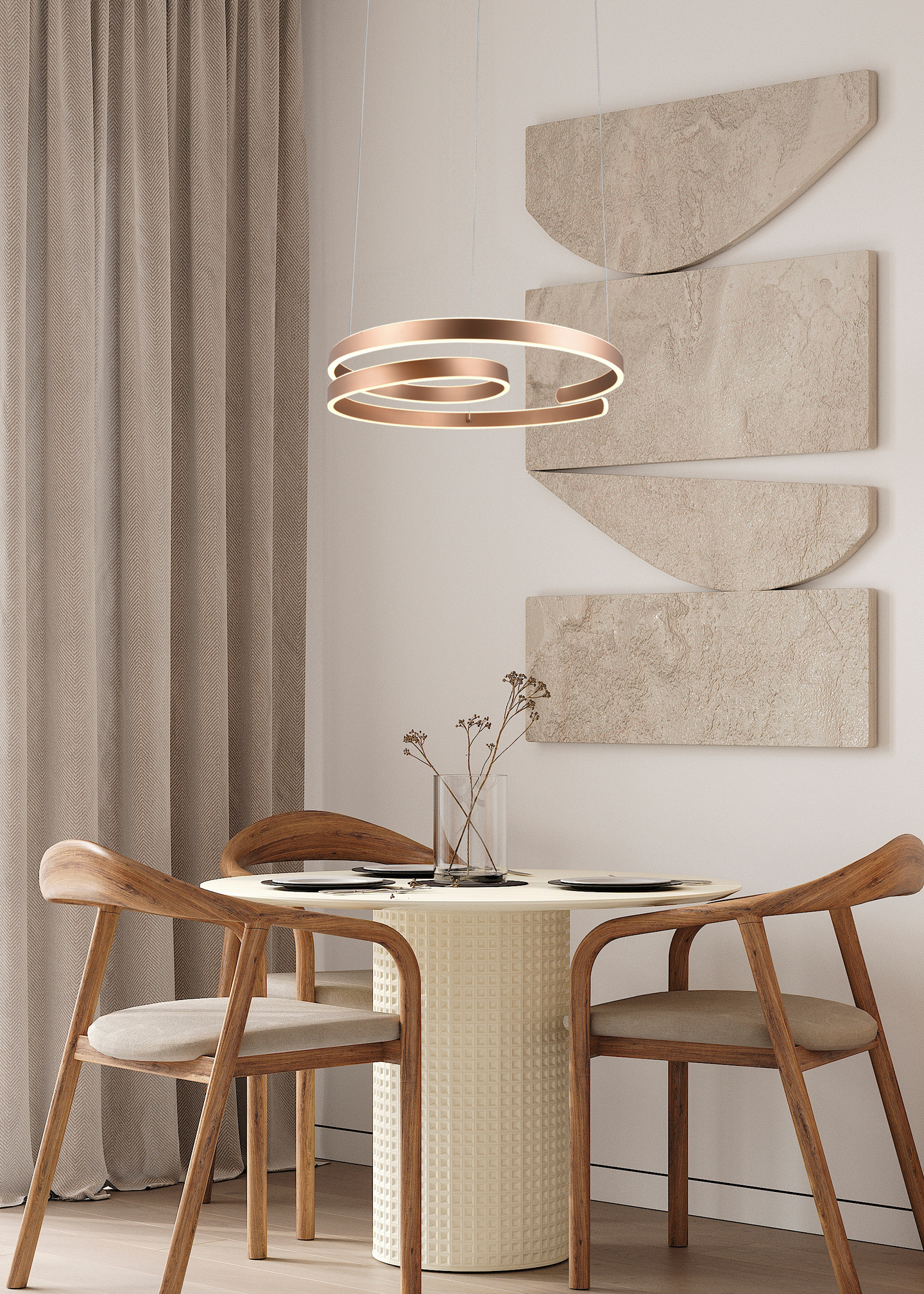 Riippuvalaisin TRIO Marnie led 8000lm 65cm kahvinruskea