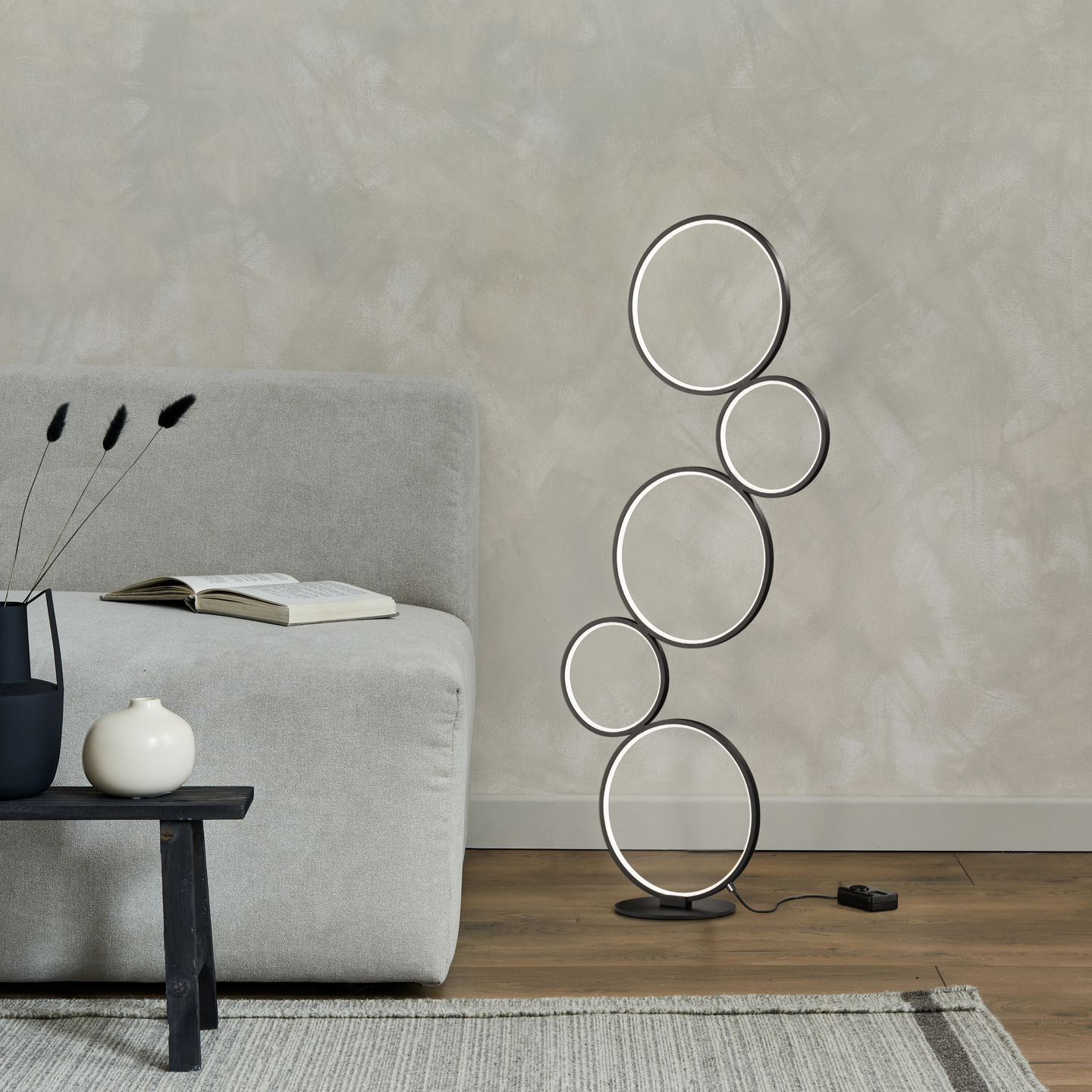 Lattiavalaisin TRIO Rondo Led 4700Lm Mattamusta