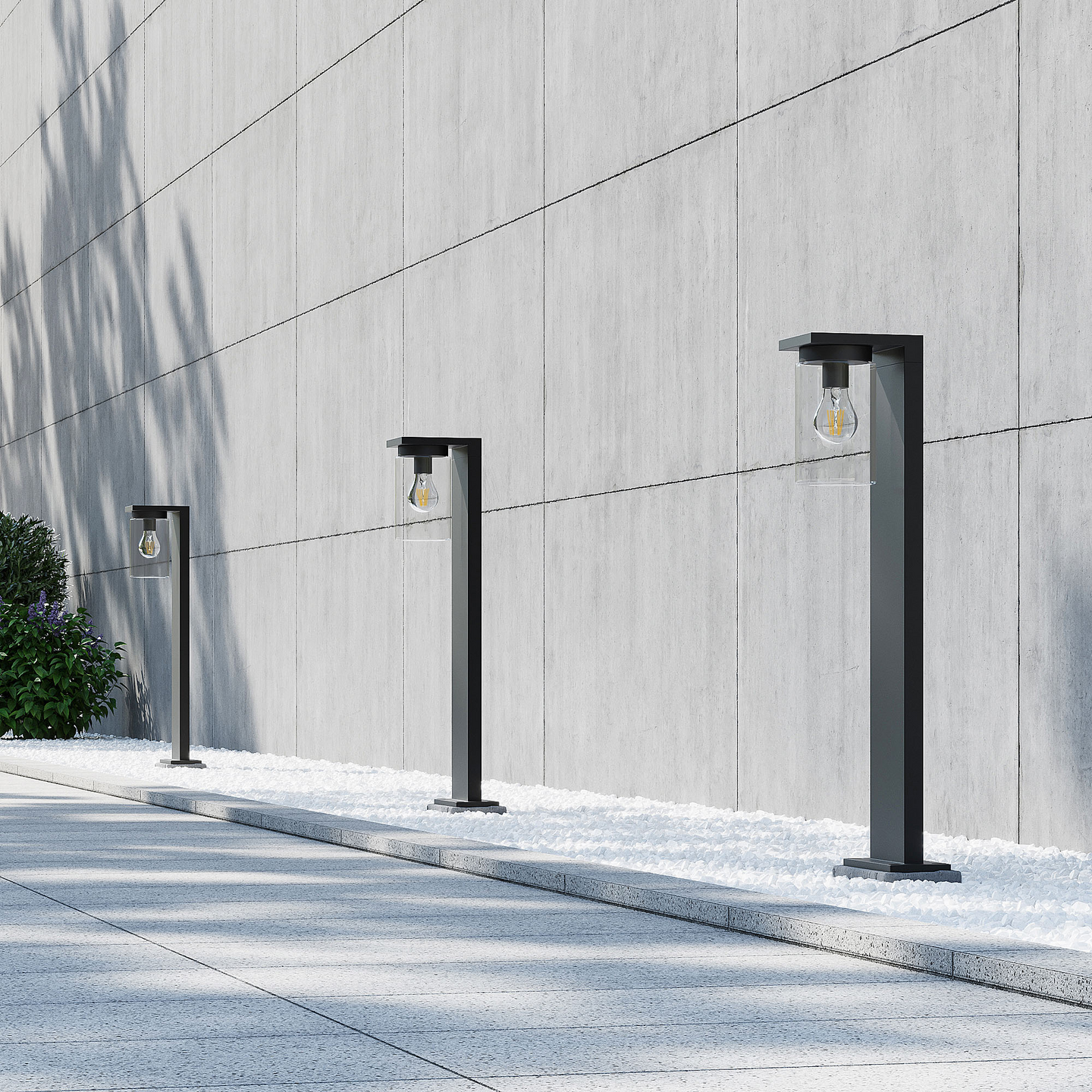 Ulkopylväsvalaisin TRIO Ardila E27 65cm musta hämärätunnistin