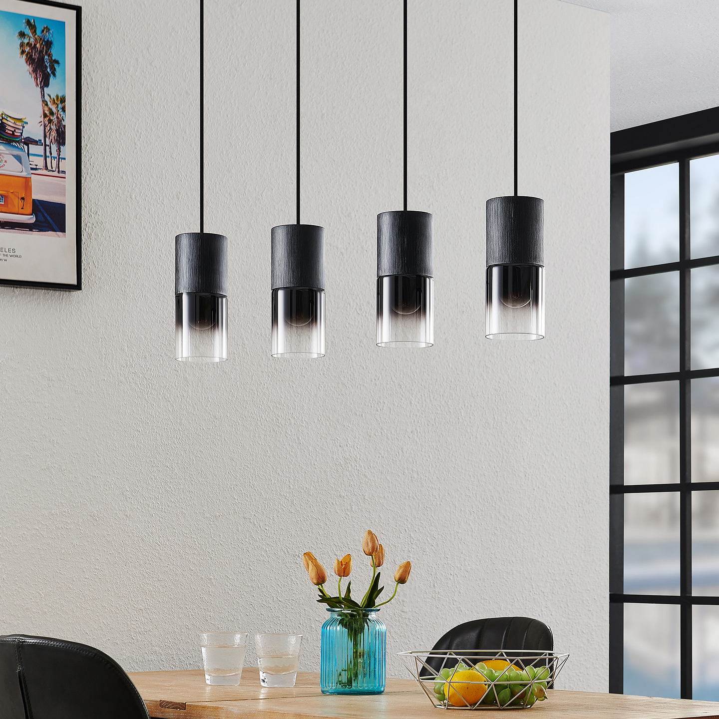 Riippuvalaisin TRIO Robin 4xE27 musta