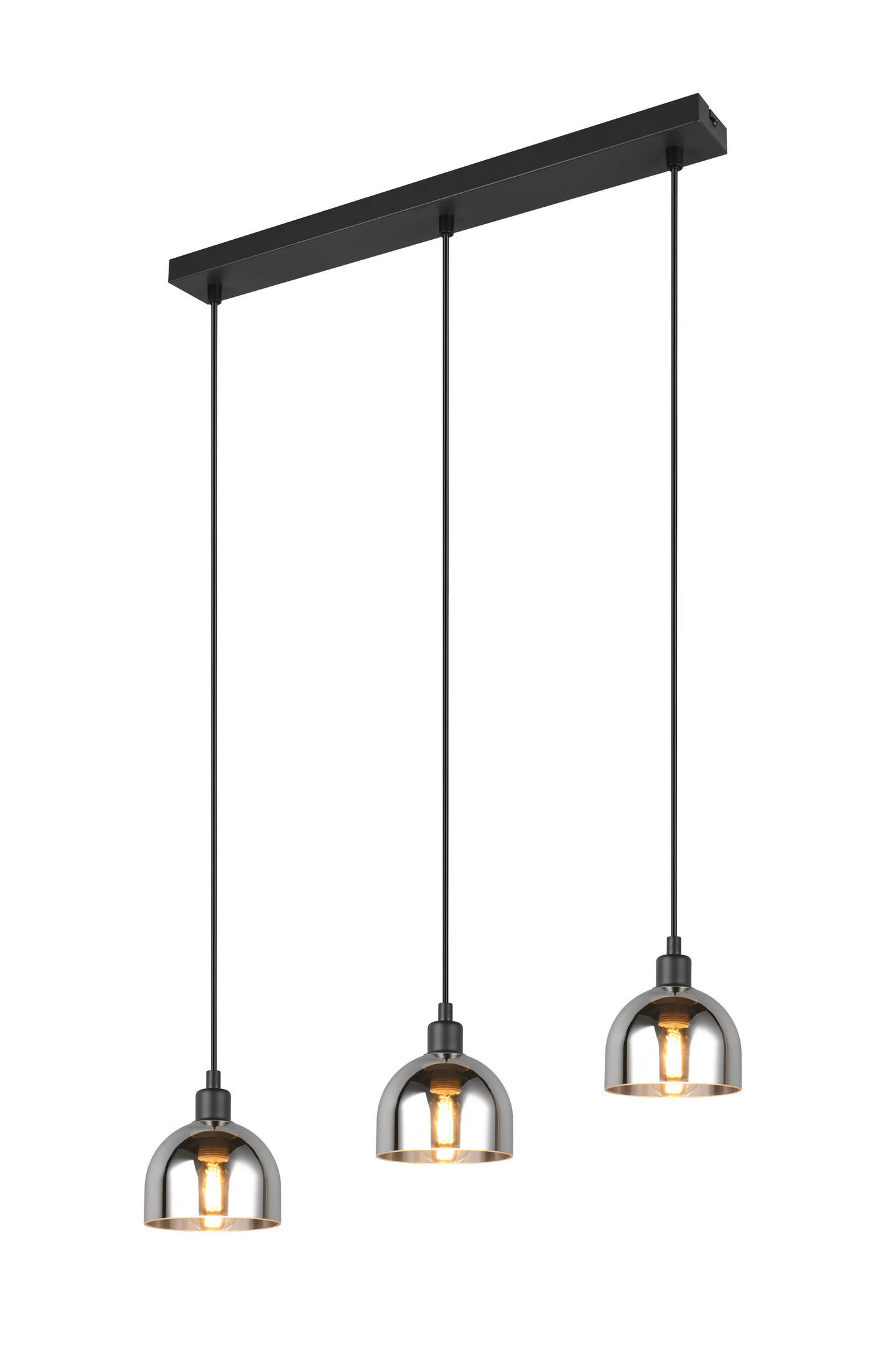 Riippuvalaisin TRIO Molly 3-osainen E14 mattamusta/kromattu