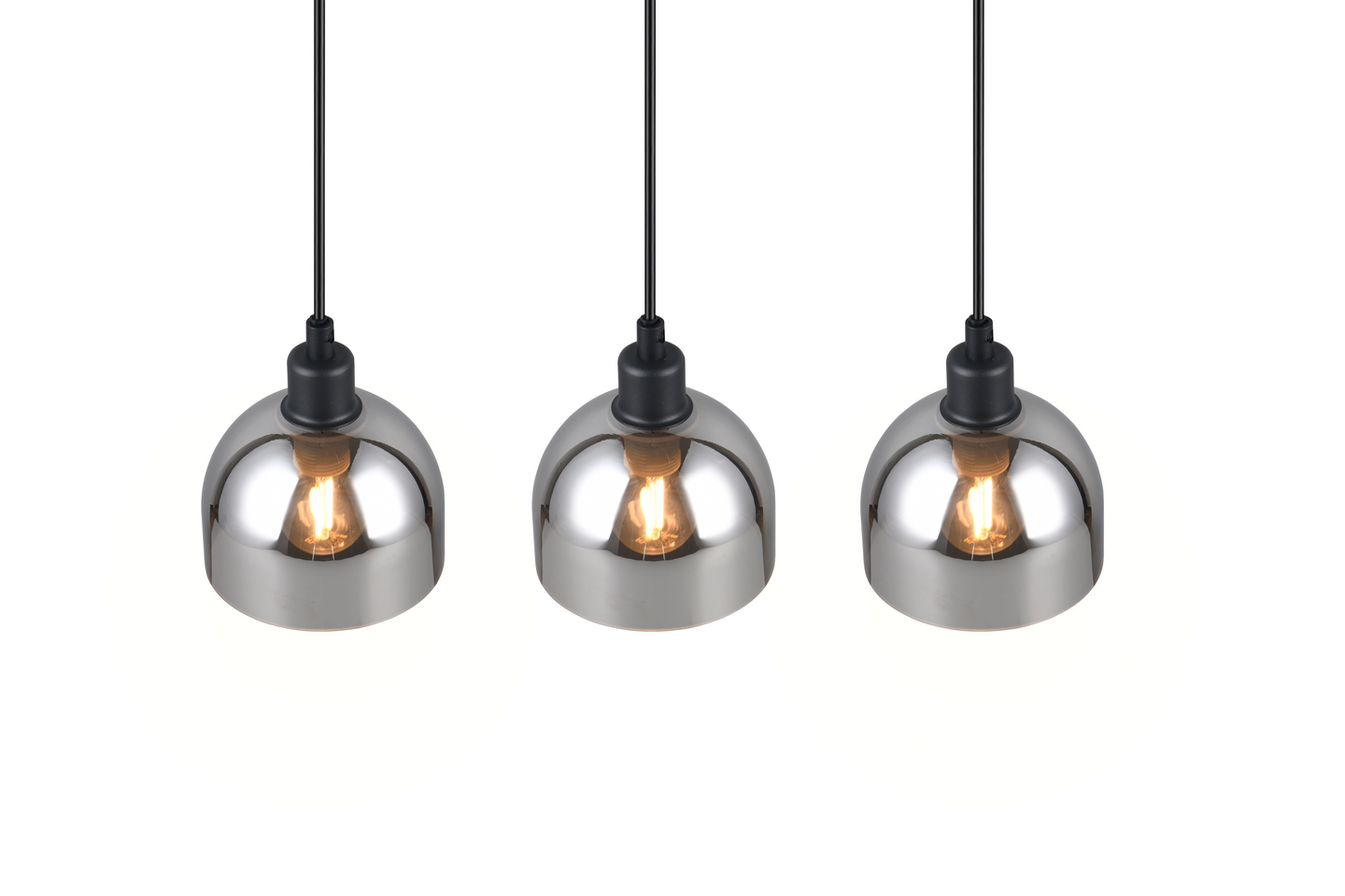 Riippuvalaisin TRIO Molly 3-osainen E14 mattamusta/kromattu