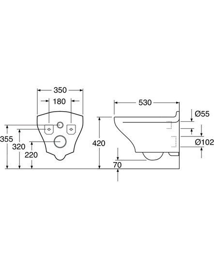 Wc-istuin Gustavsberg 8330 Estetic seinä sc/qr mattamusta