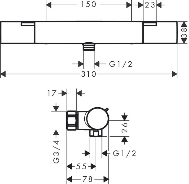 Suihkuhana Hansgrohe Fine Nordic 13352670 musta