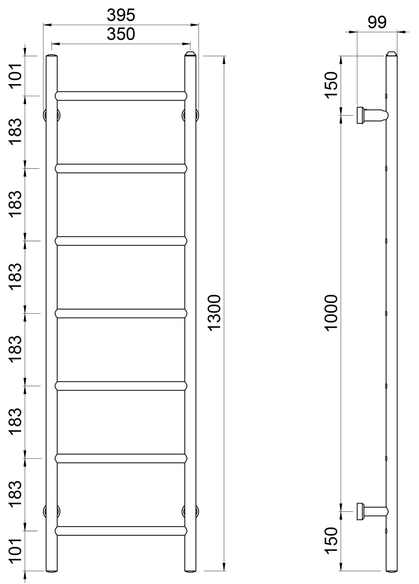 Pyyhekuivain REJ Design Tango sähkö E 35130 oy/va musta