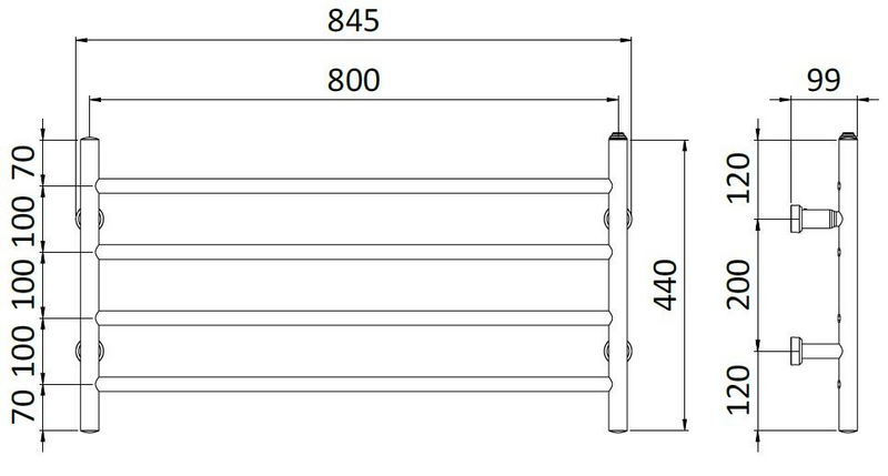 Pyyhekuivain REJ Design Largo sähkö E 80444 vy/oa musta