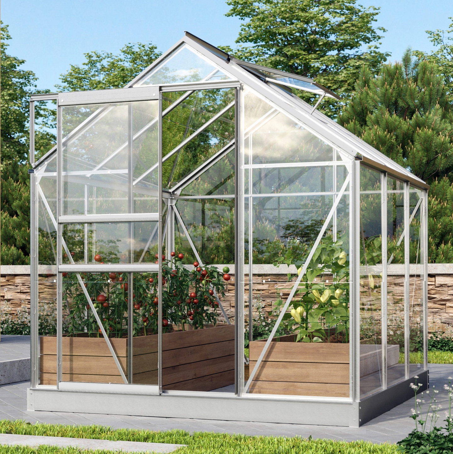 Kasvihuone Vitavia Venus 3800 lasi alu, sokkelilla