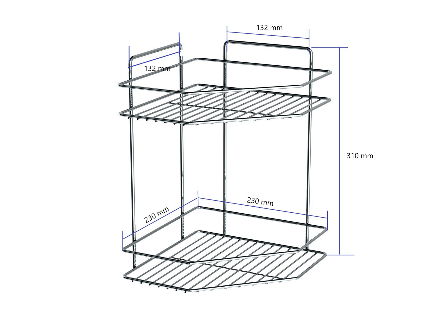 Kulmahylly LM 593 2 tasoa epoksi musta